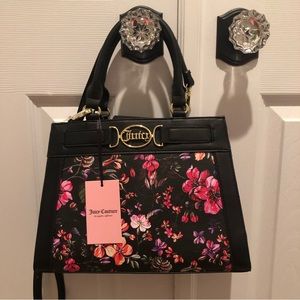 Beautiful Juice Couture Medallion Floral Satchel  and Crossbody, New wit…